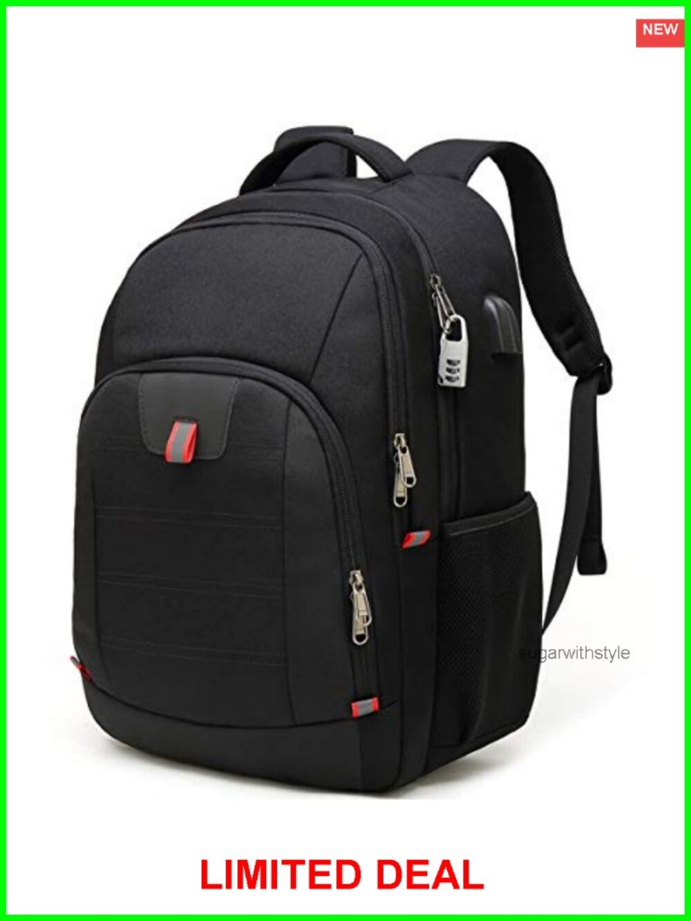 17.3 inch Laptop Backpack Large Business Travel Backpack USB Charging Anti Theft